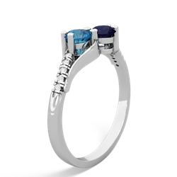 London Topaz Infinity Pave Two Stone 14K White Gold ring R5285