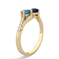 London Topaz Infinity Pave Two Stone 14K Yellow Gold ring R5285