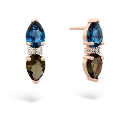 London Topaz Bowtie Drop 14K Rose Gold earrings E0865