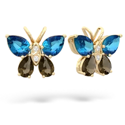 London Topaz Butterfly 14K Yellow Gold earrings E2215