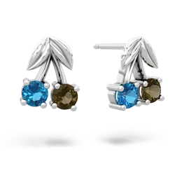 London Topaz Sweet Cherries 14K White Gold earrings E7001