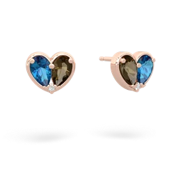 London Topaz 'Our Heart' 14K Rose Gold earrings E5072