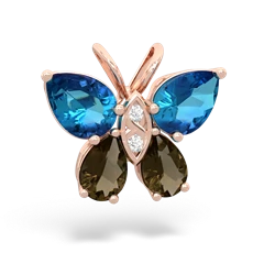 London Topaz Butterfly 14K Rose Gold pendant P2215