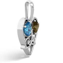 London Topaz Celtic Trinity Heart 14K White Gold pendant P5331