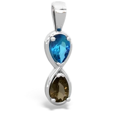 London Topaz Infinity 14K White Gold pendant P5050