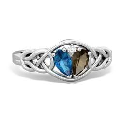 London Topaz Celtic Love Knot 14K White Gold ring R5420