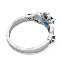 London Topaz Claddagh Keepsake 14K White Gold ring R5245