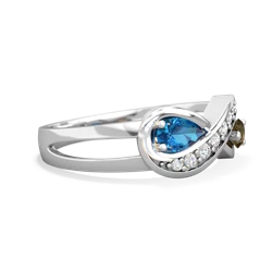 London Topaz Diamond Infinity 14K White Gold ring R5390