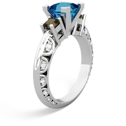 London Topaz Eternal Embrace Engagement 14K White Gold ring C2001