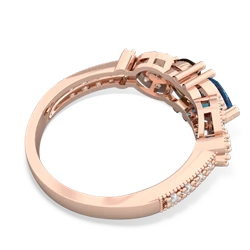 London Topaz Diamond Butterflies 14K Rose Gold ring R5601