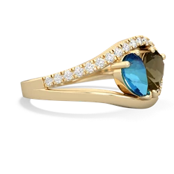 London Topaz Nestled Heart Keepsake 14K Yellow Gold ring R5650