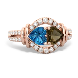 London Topaz Art-Deco Keepsake 14K Rose Gold ring R5630