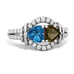 London Topaz Art-Deco Keepsake 14K White Gold ring R5630