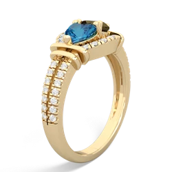 London Topaz Art-Deco Keepsake 14K Yellow Gold ring R5630