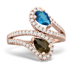 London Topaz Diamond Dazzler 14K Rose Gold ring R3000