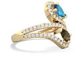 London Topaz Diamond Dazzler 14K Yellow Gold ring R3000