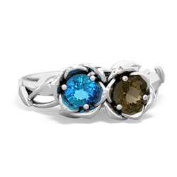 London Topaz Rose Garden 14K White Gold ring R5510