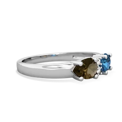 London Topaz Pear Bowtie 14K White Gold ring R0865