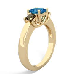 London Topaz Three Stone Trellis 14K Yellow Gold ring R4015