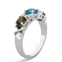 London Topaz Hugs And Kisses 14K White Gold ring R5016