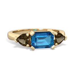 London Topaz Three Stone 14K Yellow Gold ring R5235