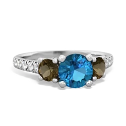 London Topaz Pave Trellis 14K White Gold ring R5500