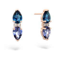 London Topaz Bowtie Drop 14K Rose Gold earrings E0865