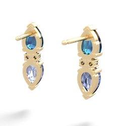 London Topaz Bowtie Drop 14K Yellow Gold earrings E0865