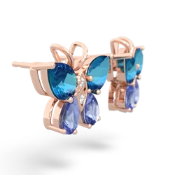 London Topaz Butterfly 14K Rose Gold earrings E2215