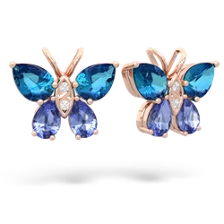 London Topaz Butterfly 14K Rose Gold earrings E2215