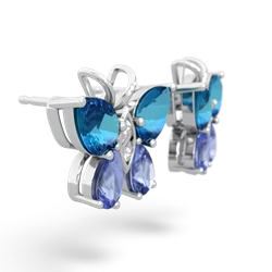 London Topaz Butterfly 14K White Gold earrings E2215