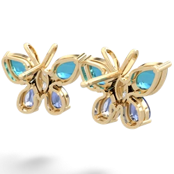 London Topaz Butterfly 14K Yellow Gold earrings E2215