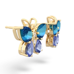 London Topaz Butterfly 14K Yellow Gold earrings E2215