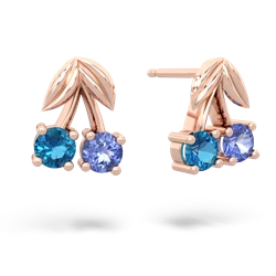 London Topaz Sweet Cherries 14K Rose Gold earrings E7001