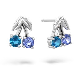 London Topaz Sweet Cherries 14K White Gold earrings E7001