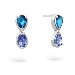 London Topaz Infinity 14K White Gold earrings E5050