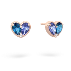 London Topaz 'Our Heart' 14K Rose Gold earrings E5072