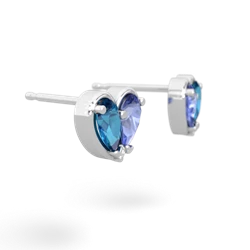 London Topaz 'Our Heart' 14K White Gold earrings E5072