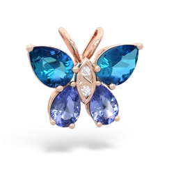 London Topaz Butterfly 14K Rose Gold pendant P2215