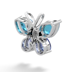 London Topaz Butterfly 14K White Gold pendant P2215