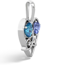 London Topaz Celtic Trinity Heart 14K White Gold pendant P5331