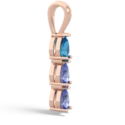 London Topaz Dew Drops 14K Rose Gold pendant P2251