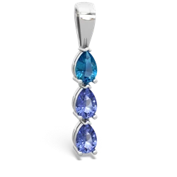 London Topaz Dew Drops 14K White Gold pendant P2251