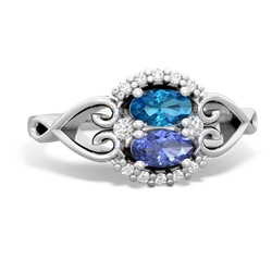 London Topaz Love Nest 14K White Gold ring R5860