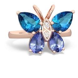 London Topaz Butterfly 14K Rose Gold ring R2215