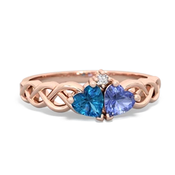 London Topaz Heart To Heart Braid 14K Rose Gold ring R5870