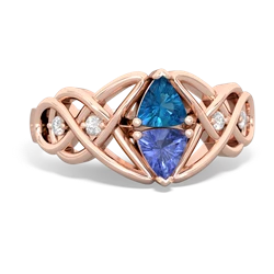 London Topaz Keepsake Celtic Knot 14K Rose Gold ring R5300