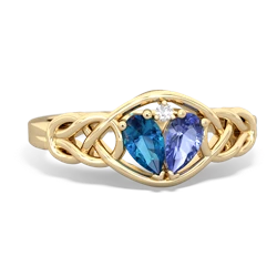 London Topaz Celtic Love Knot 14K Yellow Gold ring R5420