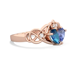 London Topaz 'One Heart' Celtic Knot Claddagh 14K Rose Gold ring R5322