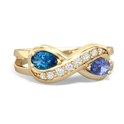 London Topaz Diamond Infinity 14K Yellow Gold ring R5390